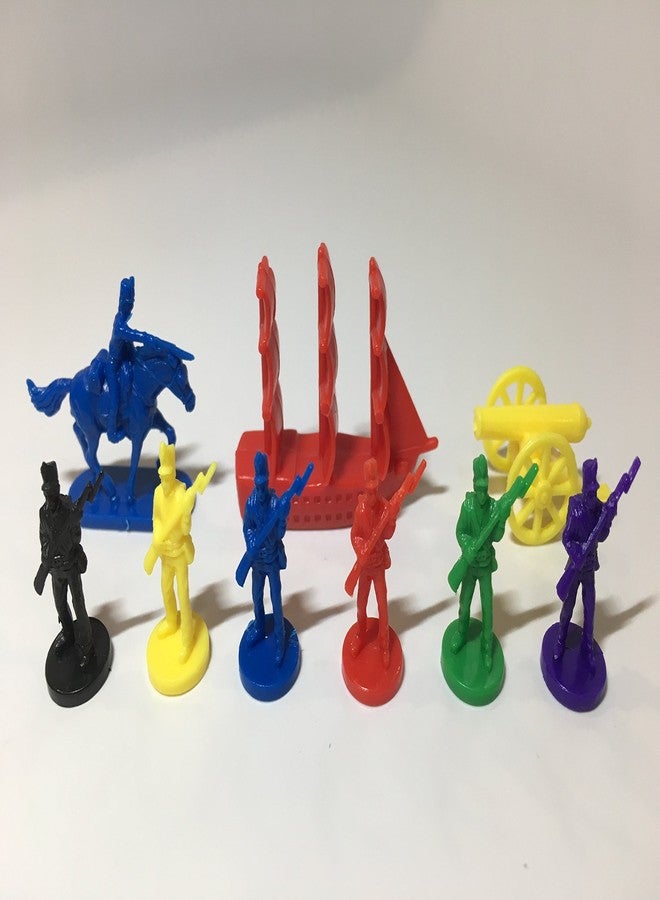 Morrison Games Napoleonic & Civil War Military Miniatures (Set of Six Colors): Plastic Toy Soldiers Set: Infantry, Cavalry, Artillery, Ships: Red, Blue, Yellow, Green, Black, and Purple Colors - Image 4